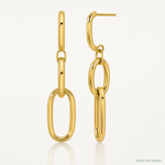 Leslie's 14K Polished Oval Link Dangle Post Earrings - Lifestyle View