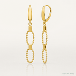 Leslie's 14K Polished/Dia-cut Beaded Link Dangle Leverback Earrings - Lifestyle View