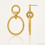 Leslie's 14K Polished and Twisted Circles Dangle Post Earrings - Lifestyle View
