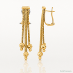Leslie's 14K Polish/Texture/Dia-cut Fancy Dangle Omega Earrings - Lifestyle View