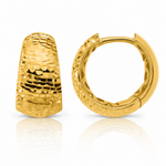 Leslie's 14K Polished and Diamond-cut Huggie Hoop Earrings - Lifestyle View