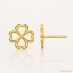 Leslie's 14K Polished 4-Leaf Clover Post Earrings - Lifestyle View