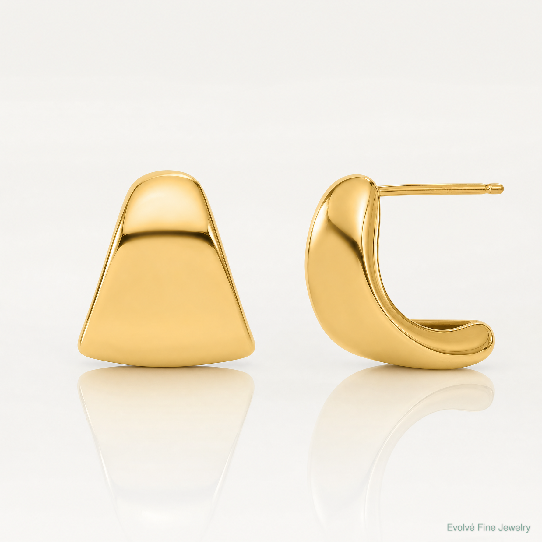 Leslie's 14K Polished Curve Post Earrings - Lifestyle View