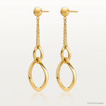 Leslie's 14K Polished Fancy Contoured Link Post Dangle Earrings - Lifestyle View