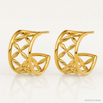 Leslie's 14K Polished Criss-cross J-Hoop Post Earrings - Lifestyle View