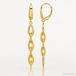 Leslie's 14K Polished Fancy Oval Link Leverback Dangle Earrings - Lifestyle View