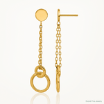 Leslie's 14K Polished 2-Strand Double Circle Post Dangle Earrings - Lifestyle View