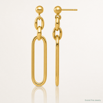 Leslie's 14K Polished Fancy Elongated Oval Link Post Dangle Earrings - Lifestyle View