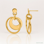 Leslie's 14K Polished Fancy Double Circle Post Dangle Earrings - Lifestyle View