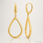 Leslie's 14K Polished Open Teardrop Leverback Dangle Earrings - Lifestyle View