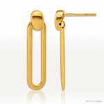 Leslie's 14K Polished Link Dangle Post Earrings - Lifestyle View