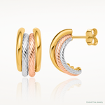 Leslie's 14K w/Rhod/Rose Gold-plat Polished/Twisted J-Hoop Post Earrings - Lifestyle View