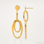Leslie's 14K Polished Oval Dangle Post Earrings - Lifestyle View