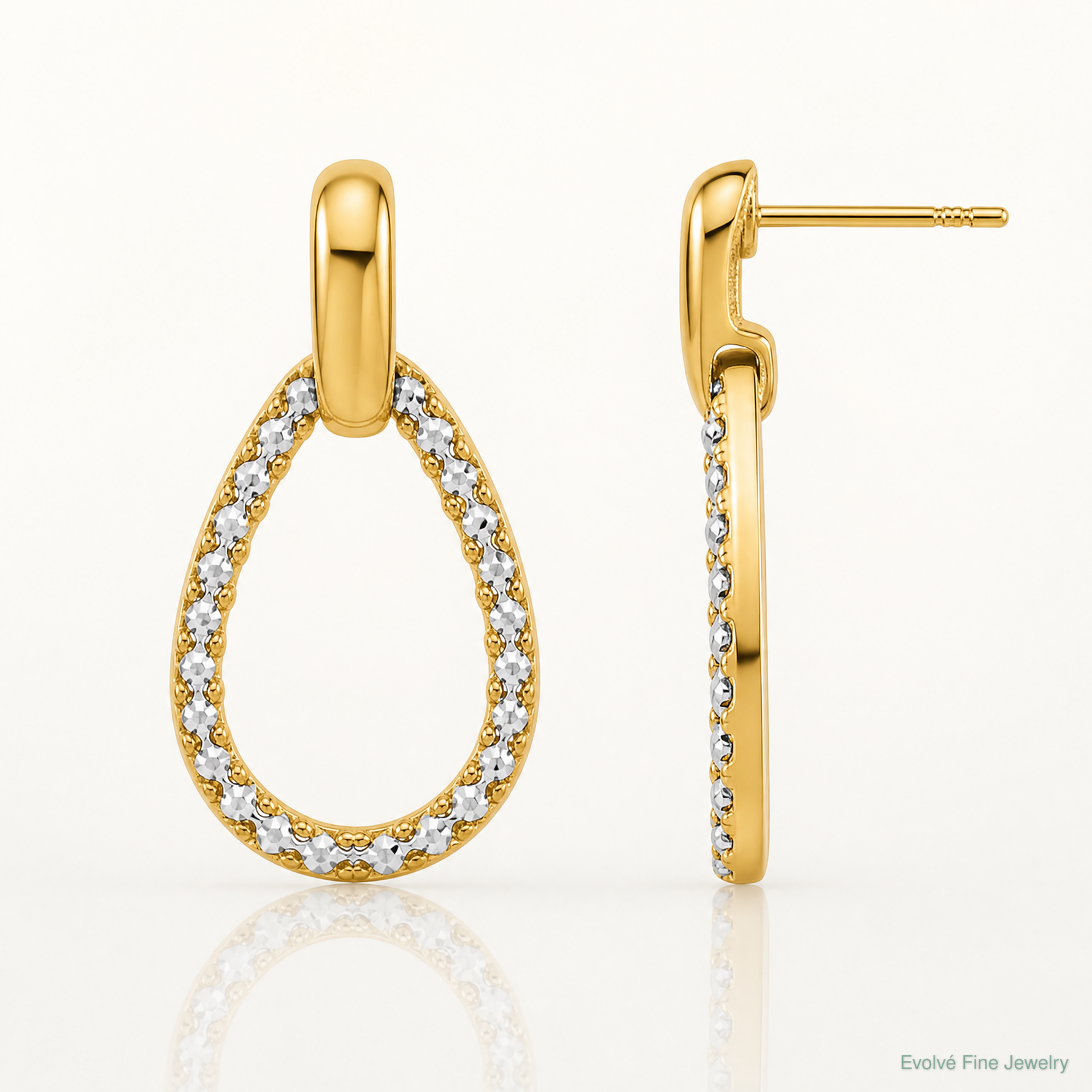 Leslie's 14K w/RH-plating Polished Teardrop Dangle Post Earrings - Lifestyle View