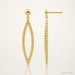 Leslie's 14K Polished Beaded Post Dangle Earrings - Lifestyle View