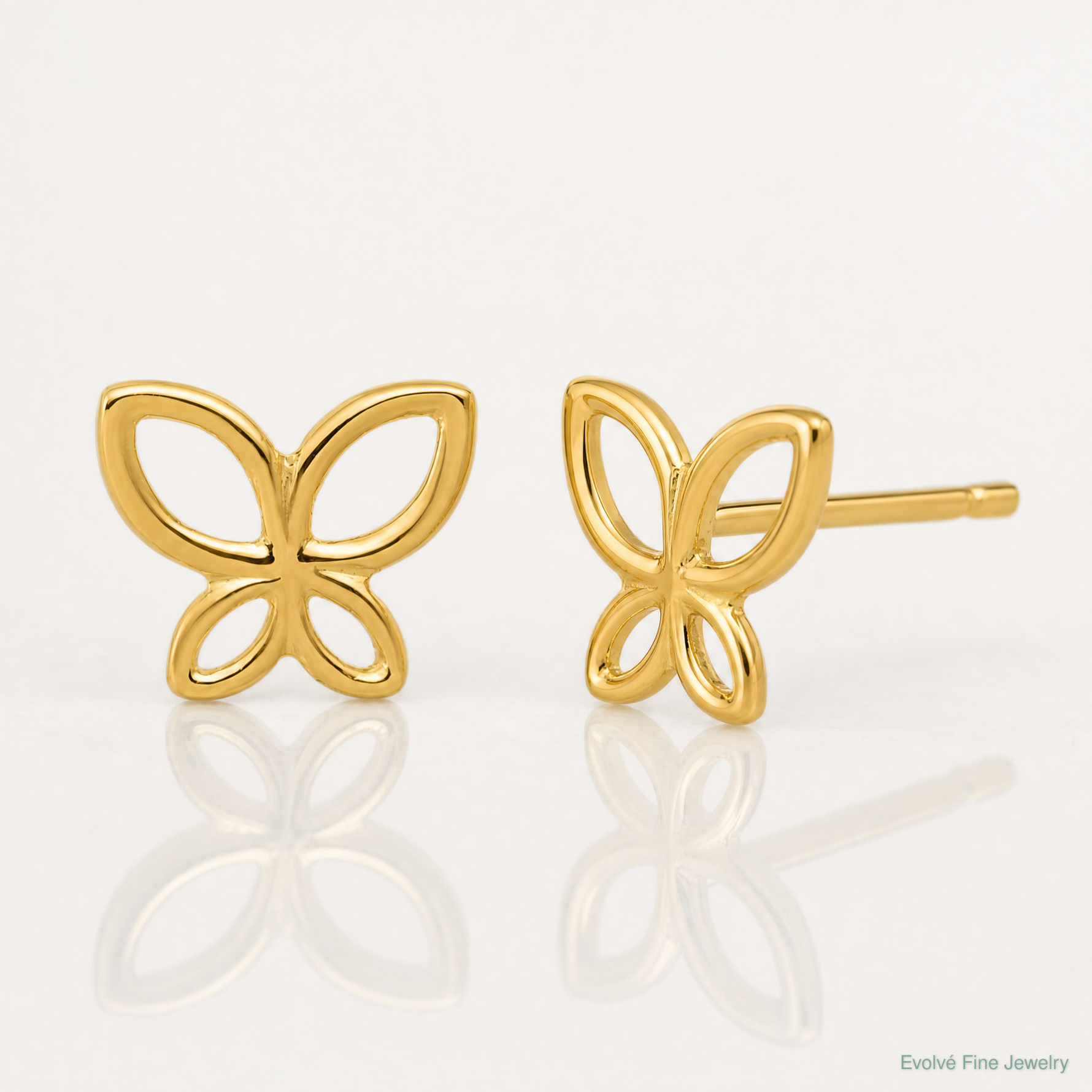 Leslie's 14K Polished Butterfly Post Earrings - Lifestyle View