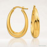 Leslie's 14K Polished Oval Hollow Hoop Earrings - Lifestyle View