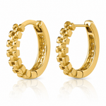 Leslie's 14K Polished Link Pattern Huggie Hoop Earrings - Lifestyle View