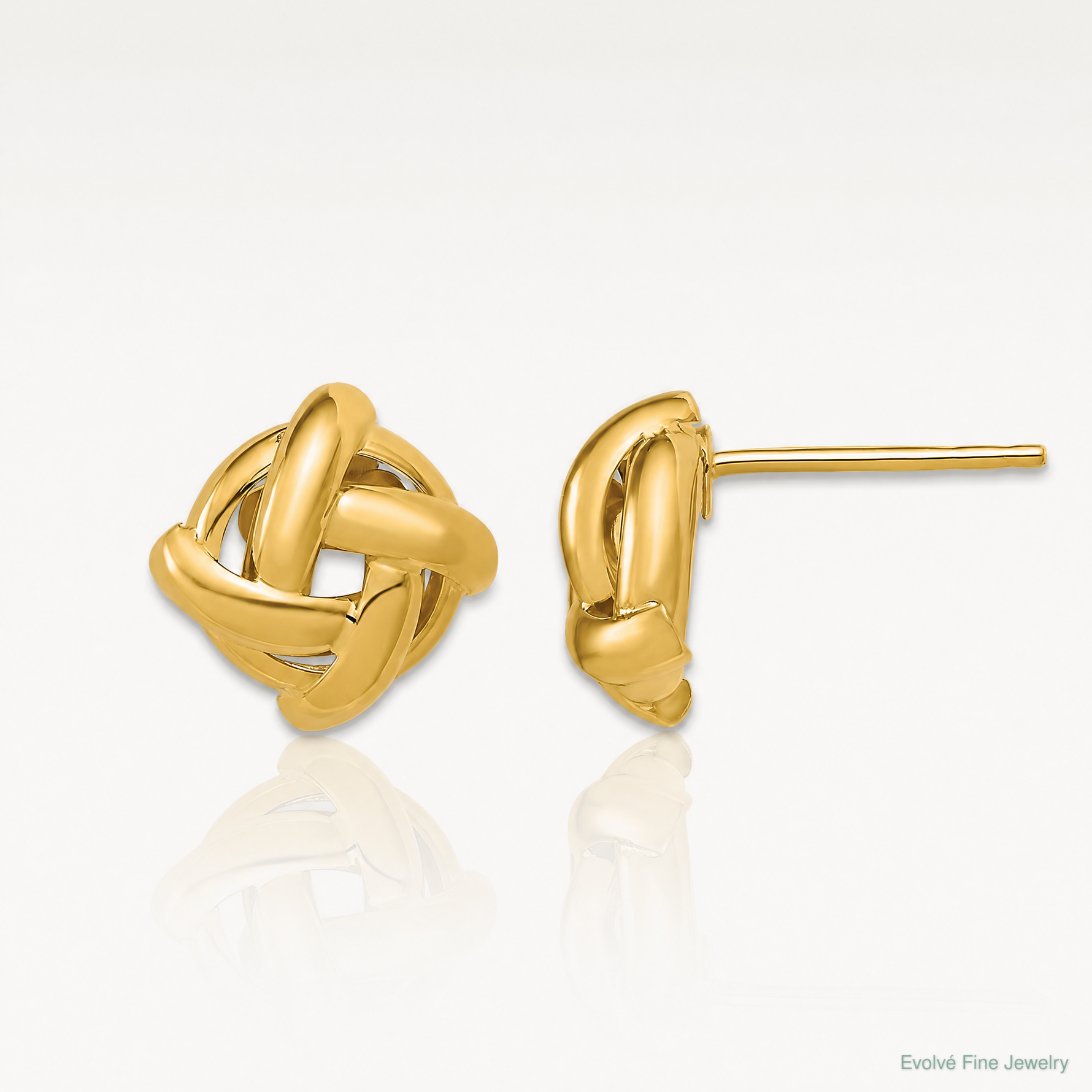 Leslie's 14K Polished Square Knot Post Earrings - Lifestyle View