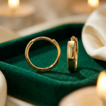 Leslie's 14K Polished Textured Huggie Hoop Earrings - Lifestyle View