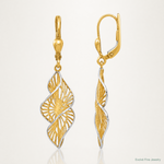 Leslie's 14K w/White Rhodium Textured and D/C Leverback Earrings - Lifestyle View