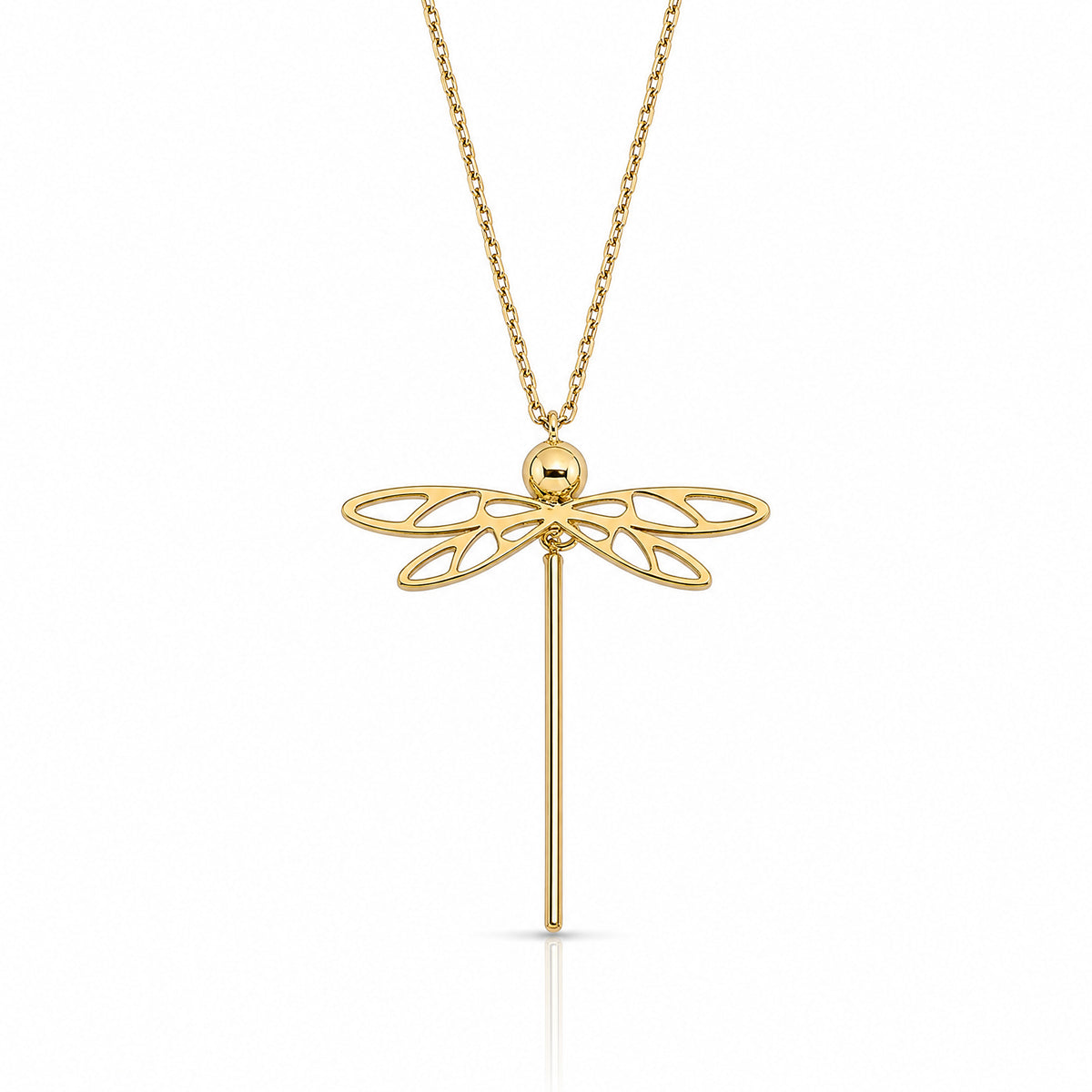 Leslie's 14K Polished Dragonfly w/2 in ext. Necklace - Lifestyle View