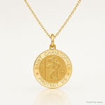 Leslie's 14k Polished and Satin Round St. Christopher Pendant - Lifestyle View