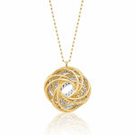 Leslie's 14K Two-tone Polished D/C Love Knot Necklace - Lifestyle View
