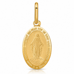 Leslie's 14k Polished and Matte Oval Miraculous Medal - Lifestyle View