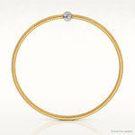 Leslie's 14K with Rhodium Polished with Diamond-cut Bead Stretch Bracelet - Lifestyle View