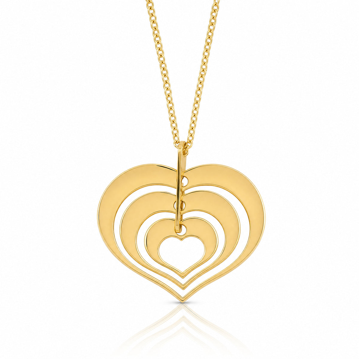 Leslie's 14K Polished Heart Pendant with 1in ext. Necklace - Lifestyle View