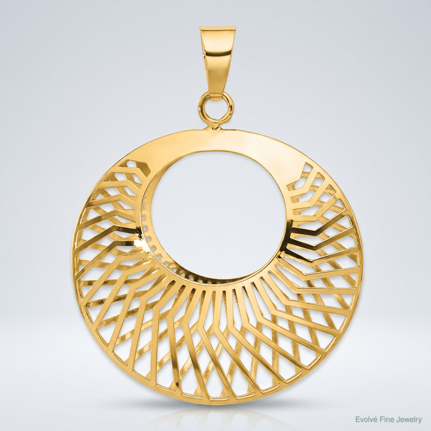 Leslie's 14K Polished Hollow Fancy Pendant - Lifestyle View