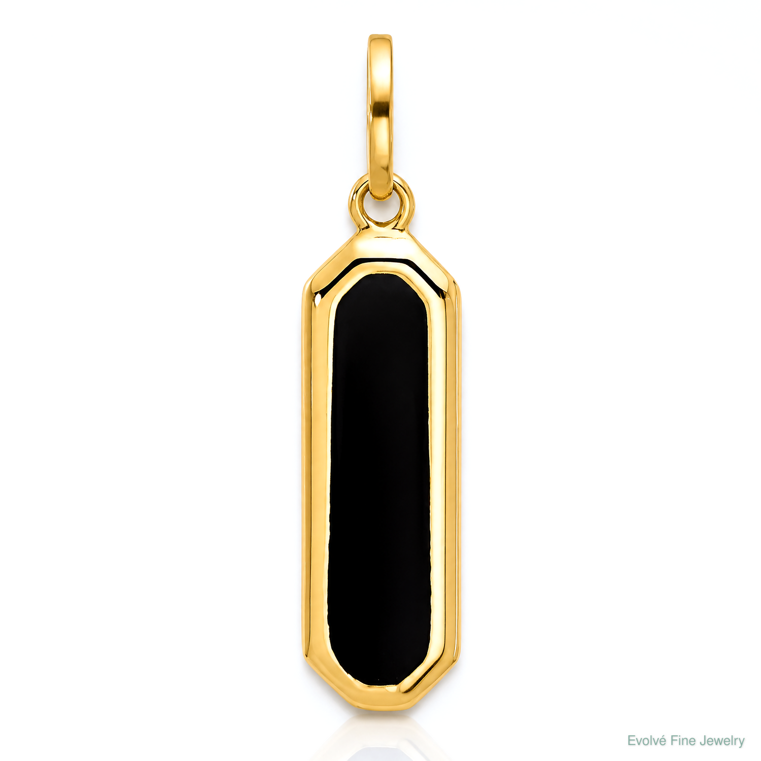 Leslie's 14K with Black Enamel Polished Pendant - Lifestyle View