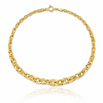 Leslie's 14k Polished and D/C Fancy Link Graduated 7.5in Bracelet - Lifestyle View