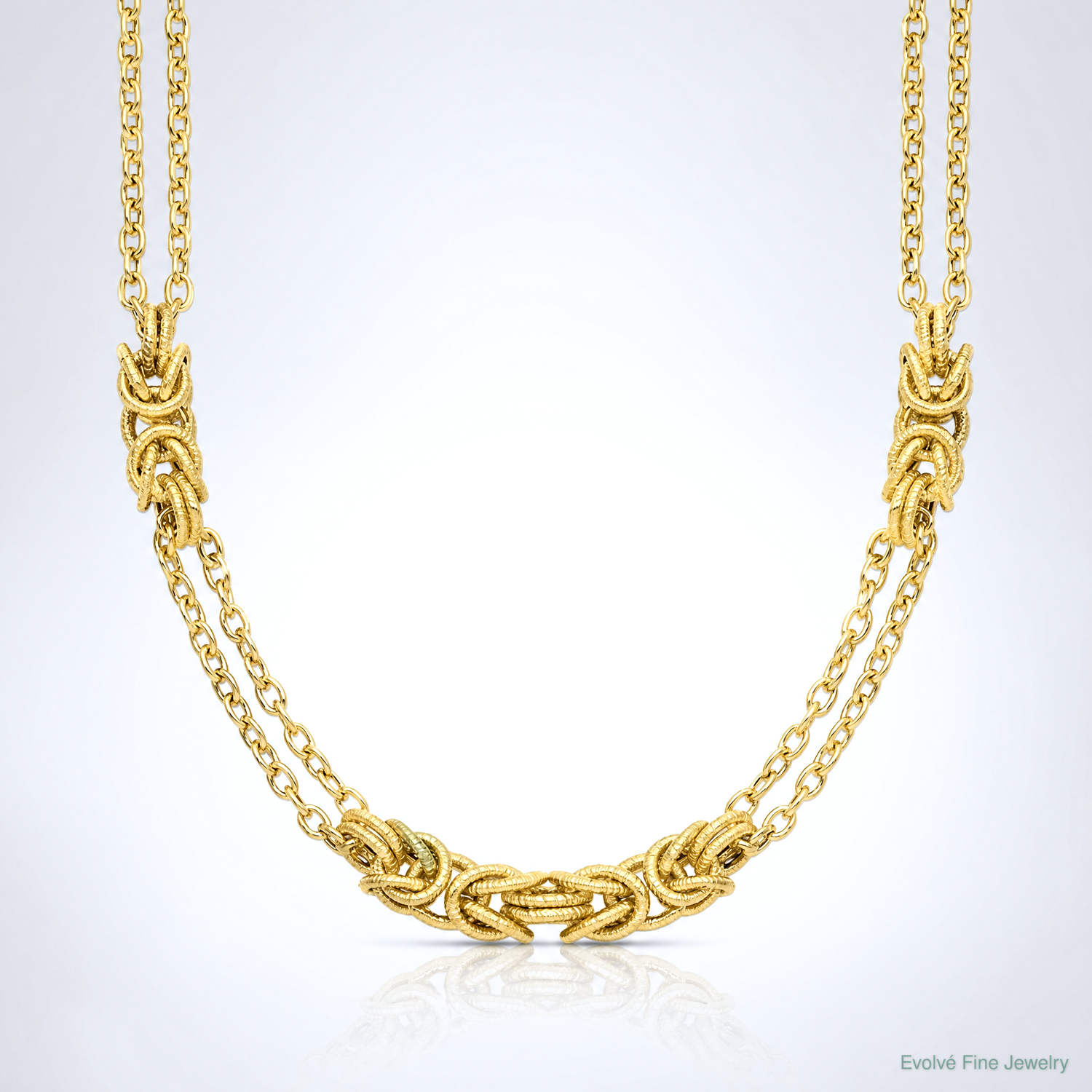 Leslie's 14K Polished and Textured Fancy Link Necklace - Lifestyle View