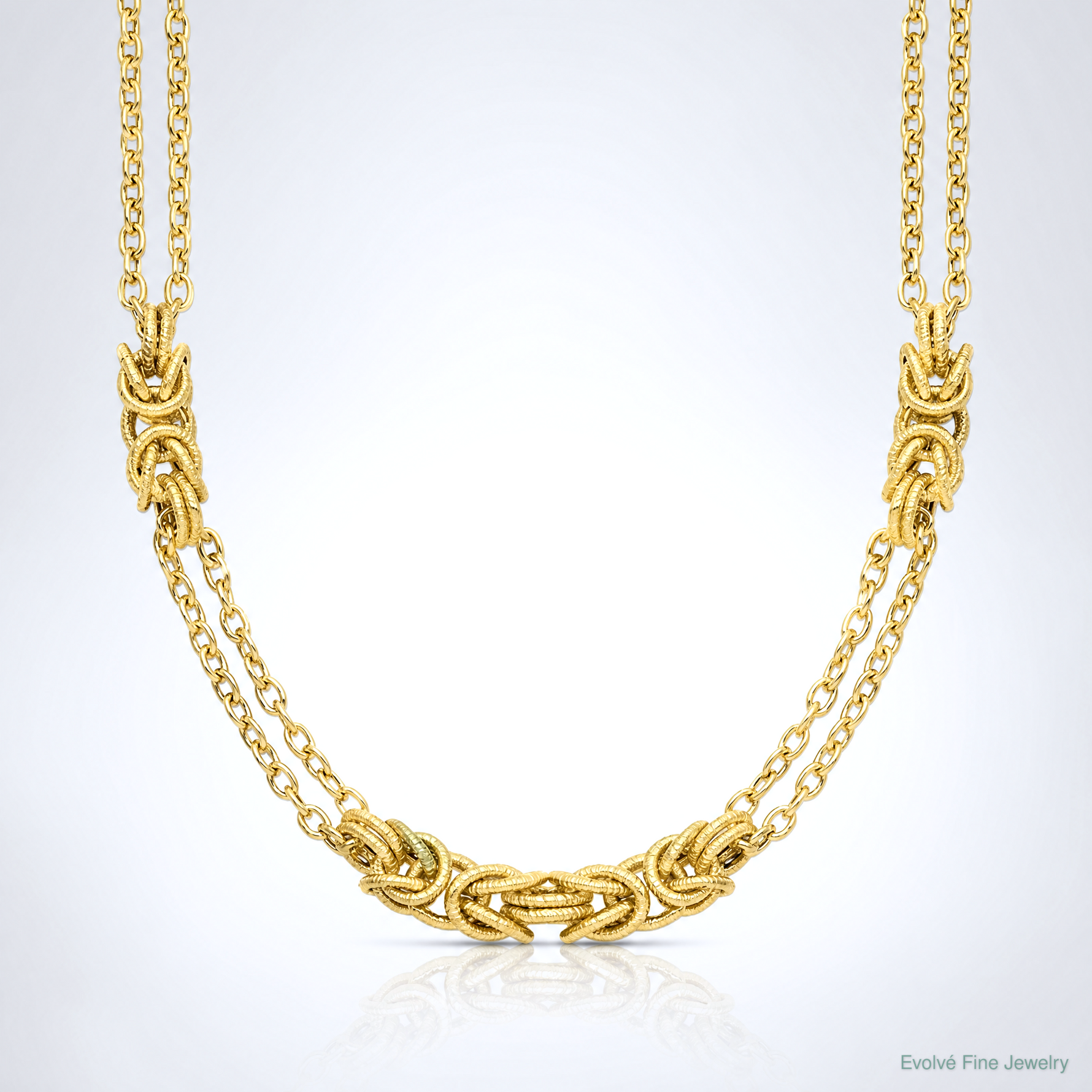 Leslie's 14K Polished and Textured Fancy Link Necklace - Lifestyle View