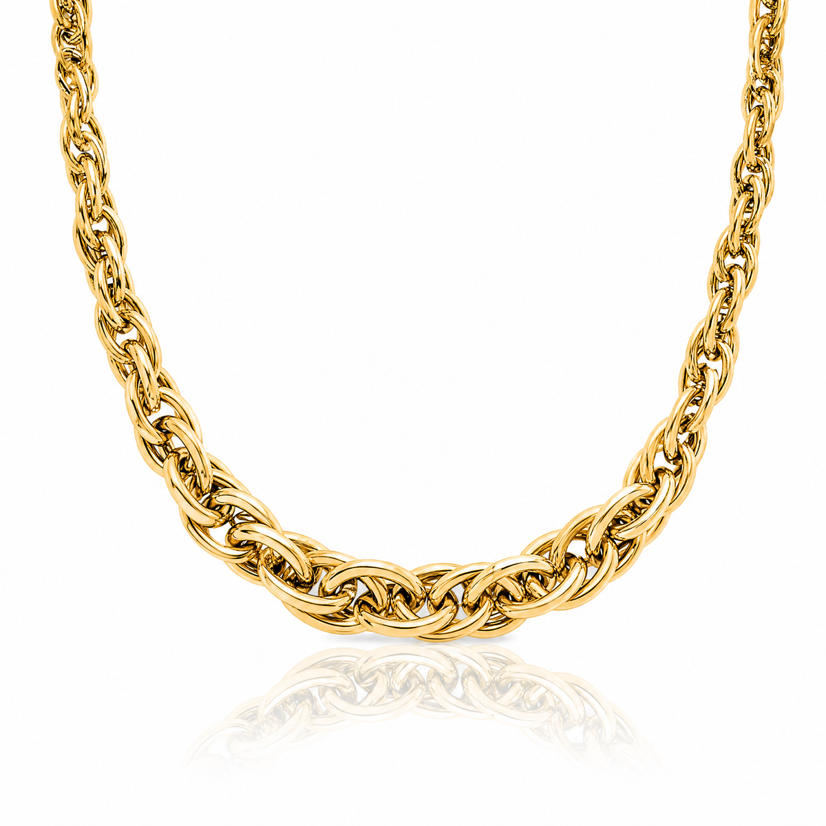 Leslie's 14K Polished Graduated Fancy Link Necklace - Lifestyle View