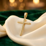 Leslie's 14K Polished Cross Pendant - Lifestyle View
