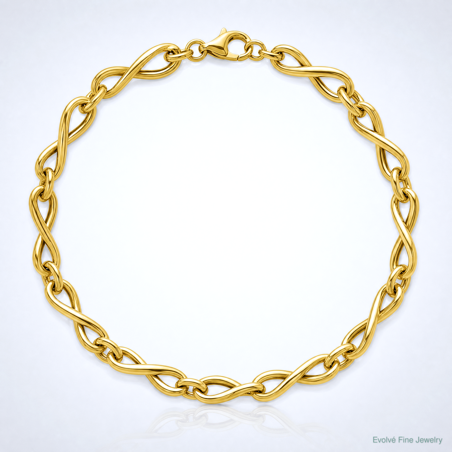 Leslie's 14K Polished Fancy Twisted Link Infinity Bracelet - Lifestyle View