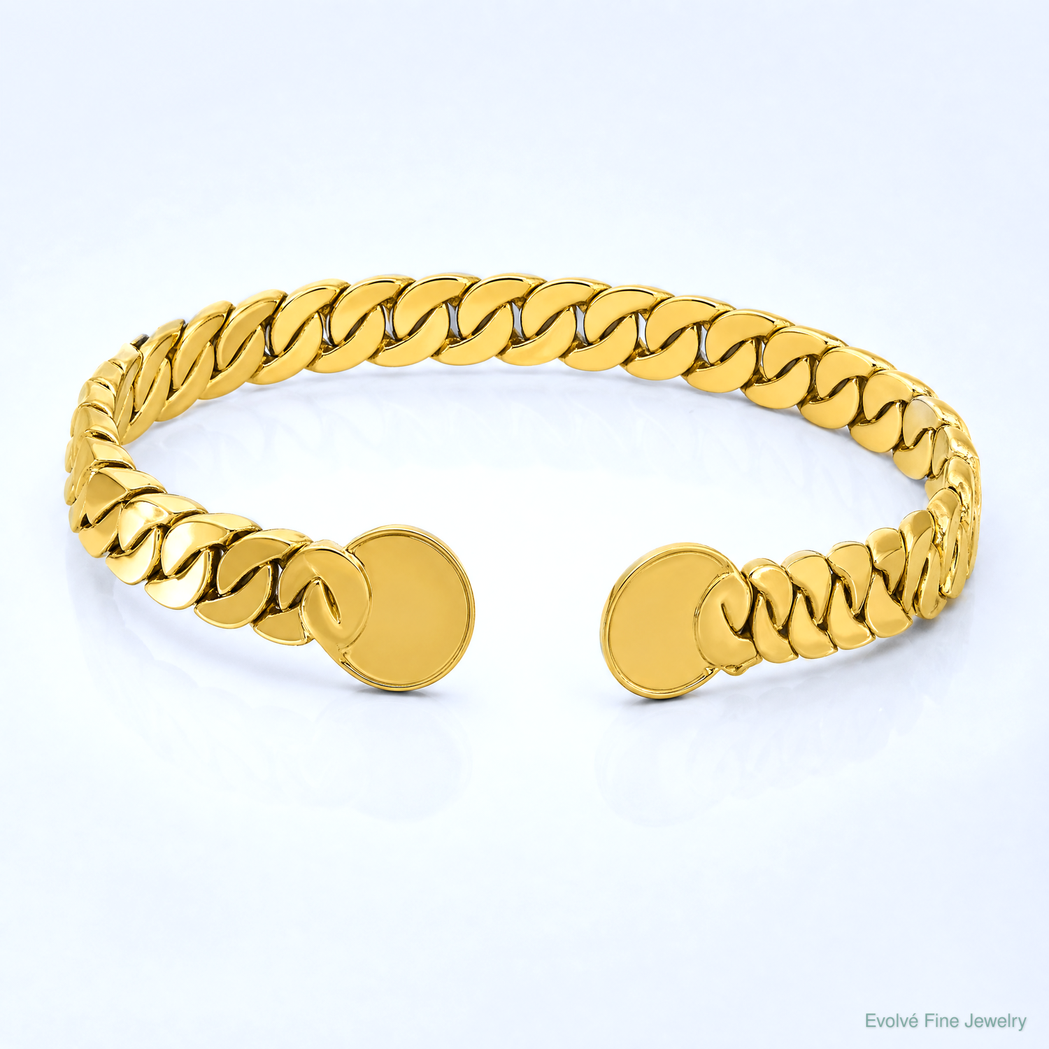 Leslie's 14K Polished S-Link Cuff Bangle - Lifestyle View