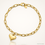 Leslie's 14K Polished Heart Charm Bracelet - Lifestyle View