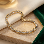 Leslie's 14K Two-tone Polished Fancy Link Bracelet - Lifestyle View