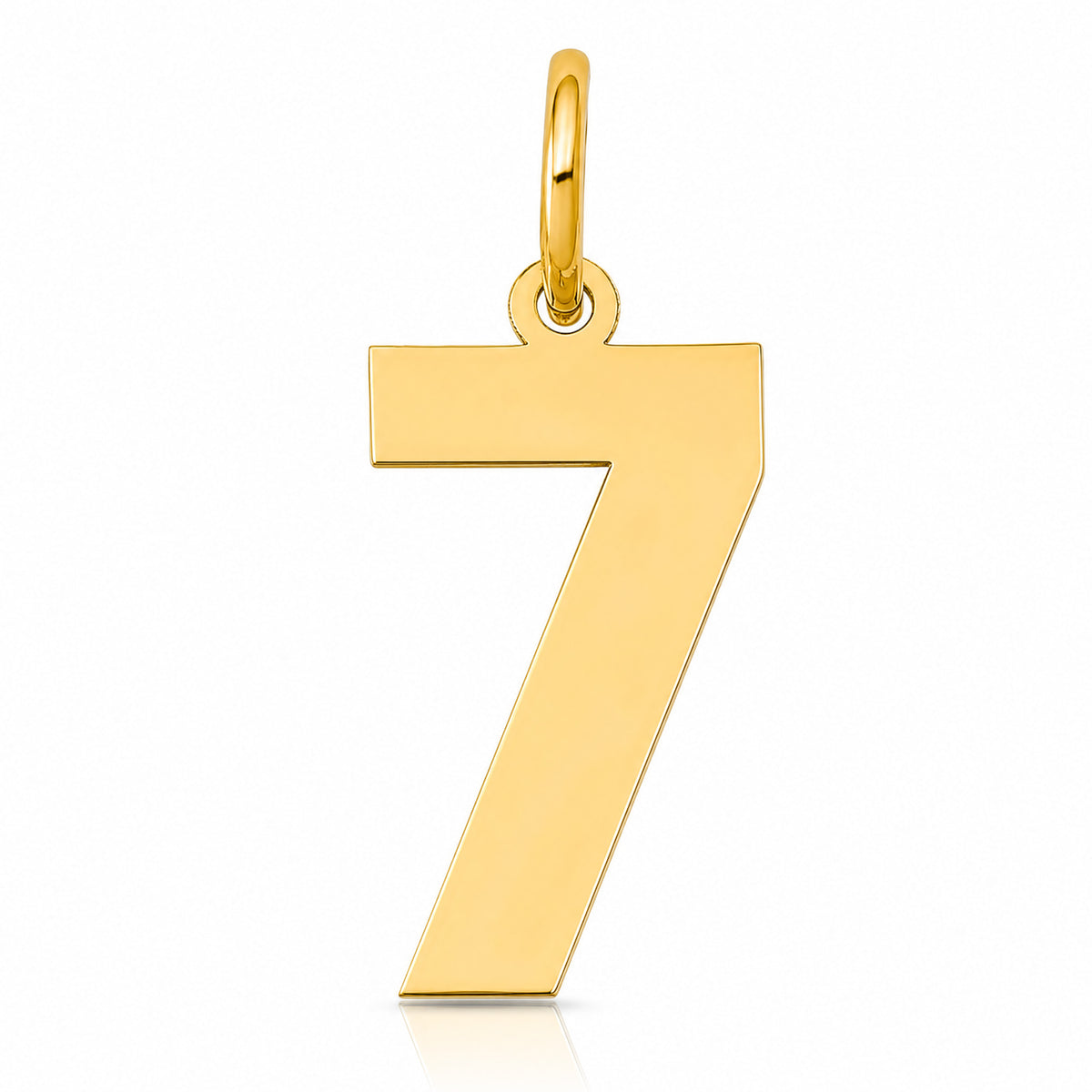14k Medium Polished Number 7 Charm - Lifestyle View