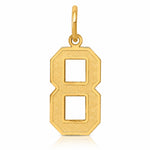14k Medium Satin Number 8 Charm - Lifestyle View