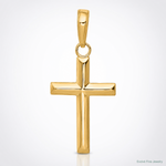 14k Small Cross Pendant - Lifestyle View