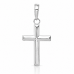 14K White Gold Small Cross Pendant - Lifestyle View