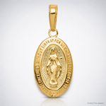 14k Miraculous Medal Pendant - Lifestyle View