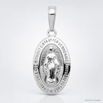 14k White Gold Miraculous Medal Pendant - Lifestyle View