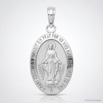 14k White Gold Miraculous Medal Pendant - Lifestyle View