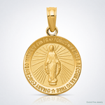 14k Miraculous Medal Pendant - Lifestyle View